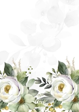 Renkli renkli çiçek vektörü zarif el düğün davetiyesi çiçek tasarımı suluboya