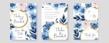 Renkli renkli çiçek güzel el çizilmiş düğün davetiyesi suluboya