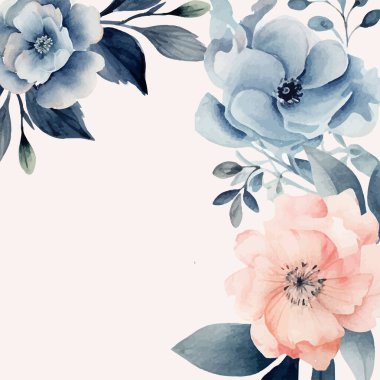 Rengarenk çiçekli güzel ve zarif düğün davetiyesi şablonu