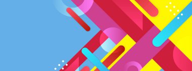 Renkli geometrik şekilli dinamik vektör soyut arkaplanı