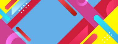 Renkli şekilli vektör düz tasarım arkaplanı