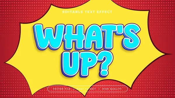 stock vector Blue red and yellow whats up 3d editable text effect - font style