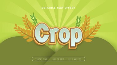 Turuncu yeşil ve sarı mahsul 3d düzenlenebilir metin efekti - yazı tipi