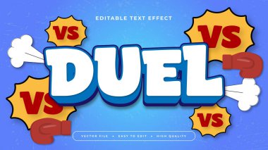 Renkli düello 3d düzenlenebilir metin efekti - yazı tipi biçimi