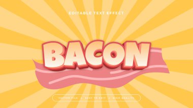 Turuncu pembe ve sarı baccon 3d düzenlenebilir metin efekti - yazı tipi biçimi