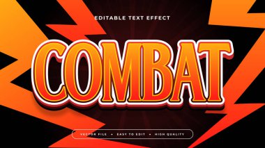Turuncu kırmızı ve beyaz savaş 3d düzenlenebilir metin efekti - yazı tipi