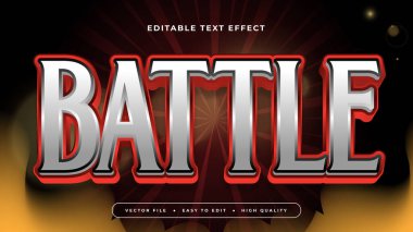 Beyaz gri ve turuncu savaş 3D düzenlenebilir metin efekti - yazı tipi biçimi