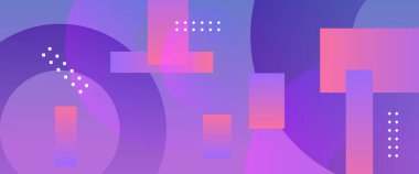 Mavi pembe ve mor menekşe vektör basit soyut geometrik şekiller pankart. Kapak tasarımı, kitap tasarımı, poster, CD kapağı, broşür, web sitesi arka planı veya reklam için