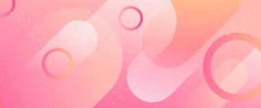 Pembe şeftali ve beyaz vektör basit geometrik şekilli soyut gradyan pankart. Kapak tasarımı, kitap tasarımı, poster, CD kapağı, broşür, web sitesi arka planı veya reklam için