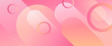 Pembe şeftali ve beyaz vektör basit ve minimalist modern, geometrik şekilli soyut gradyan pankart. Web sitesi, afişler, broşürler, posterler, el ilanları, kart ve kapak için