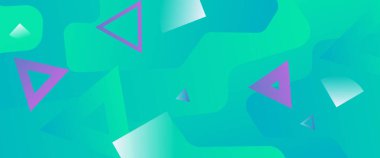 Yeşil ve mor menekşe vektör basit soyut geometrik şekil modern pankart. Web sitesi, afişler, broşürler, posterler, el ilanları, kart ve kapak için