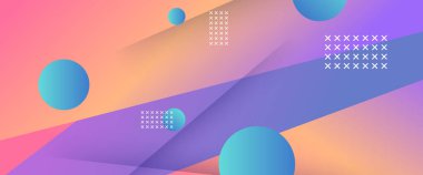 Renkli vektör basit soyut gradyan geometrik şekiller pankart. Kapak tasarımı, kitap tasarımı, poster, CD kapağı, broşür, web sitesi arka planı veya reklam için