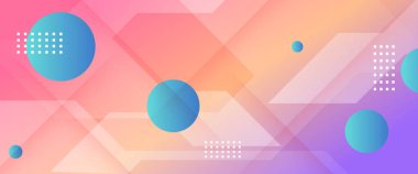 Renkli, modern ve basit, geometrik şekilli gradyan sanat vektörü. Arkaplan sunumu, arkaplan, duvar kağıdı, afiş, broşür, web düzeni ve kapak için