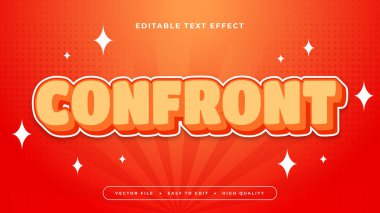 Turuncu kırmızı ve beyaz 3d düzenlenebilir metin efekti - yazı tipi
