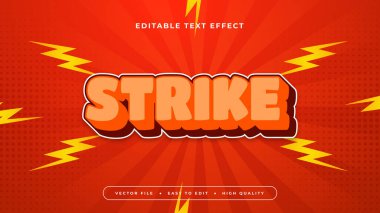 Kırmızı turuncu ve sarı grev 3d düzenlenebilir metin efekti - yazı tipi biçimi