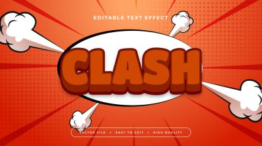 Beyaz ve kırmızı çakışma 3d düzenlenebilir metin efekti - yazı tipi biçimi