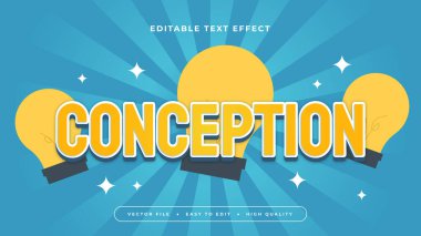 Mavi beyaz ve sarı kavram 3d düzenlenebilir metin efekti - yazı tipi biçimi