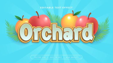 Renkli meyve bahçesi 3d düzenlenebilir metin efekti - yazı tipi