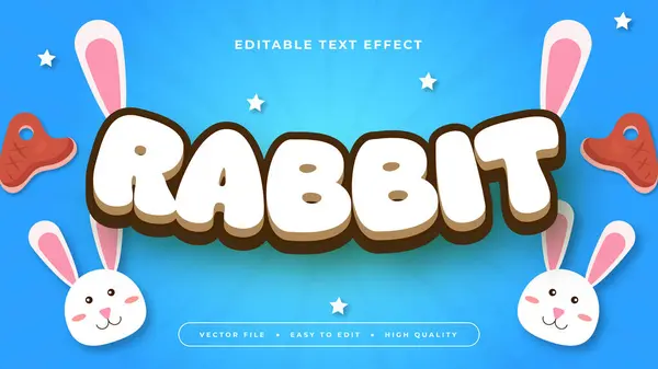 stock vector White blue and pink rabbit 3d editable text effect - font style