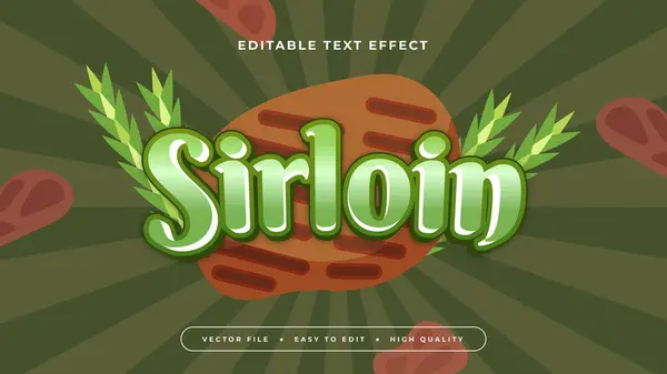 stock vector Green brown and white sirloin 3d editable text effect - font style