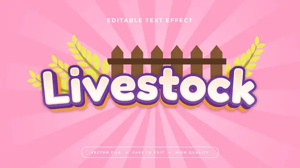 stock vector Colorful livestock 3d editable text effect - font style