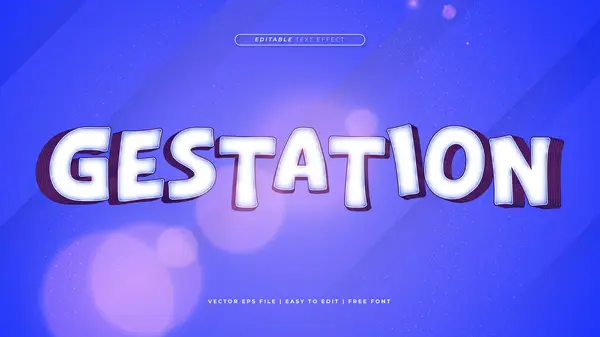 stock vector Purple violet white and blue gestation 3d editable text effect - font style