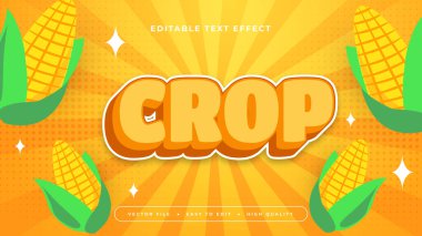 Turuncu yeşil ve sarı mahsul 3d düzenlenebilir metin efekti - yazı tipi