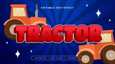 Kırmızı turuncu ve mavi traktör 3d düzenlenebilir metin efekti - yazı tipi