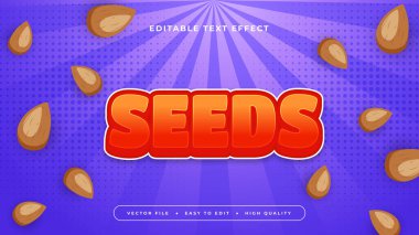 Kırmızı kahverengi ve mor menekşe tohumları 3d düzenlenebilir metin efekti - yazı tipi biçimi