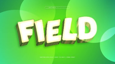 Yeşil ve beyaz alan 3d düzenlenebilir metin efekti - yazı tipi