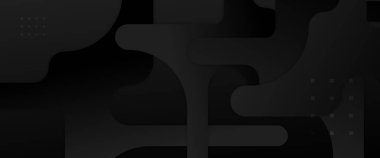 Siyah vektör soyut geometrik şekiller pankart. Kapak tasarımı, kitap tasarımı, poster, CD kapağı, broşür, web sitesi arka planı veya reklam için