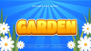 Renkli bahçe 3d düzenlenebilir metin efekti - yazı tipi biçimi