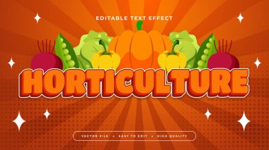 Turuncu yeşil ve sarı tarım 3D düzenlenebilir metin efekti - yazı tipi biçimi