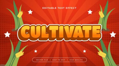 Turuncu yeşil ve kırmızı, 3d düzenlenebilir metin efektini oluşturur - yazı tipi biçimi