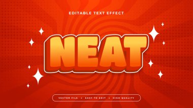 Turuncu beyaz ve kırmızı düzenli 3d düzenlenebilir metin efekti - yazı tipi biçimi