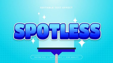 Mavi ve beyaz lekesiz 3d düzenlenebilir metin efekti - yazı tipi
