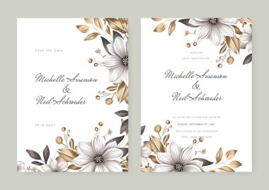 Tebrik kartları, düğün davetiyeleri, el ilanları ve diğer grafik tasarımları için iyi. Çiçeksel sanatsal şablonlar.