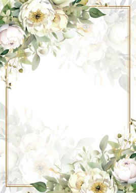 Rengarenk çiçekli güzel ve zarif düğün davetiyesi şablonu