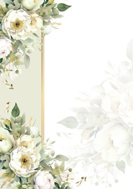 Rengarenk çiçekli güzel ve zarif düğün davetiyesi şablonu