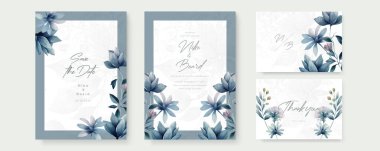 Renkli çiçek vektörü düğün davetiyesi şablonunu suluboya bırakıyor