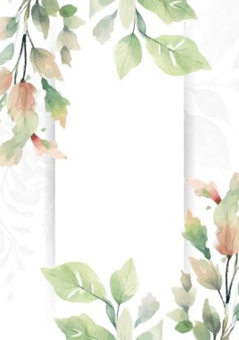 Renkli renkli çiçek vektörü zarif el düğün davetiyesi çiçek tasarımı suluboya