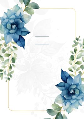 Renkli renkli çiçek vektörü zarif el düğün davetiyesi çiçek tasarımı suluboya