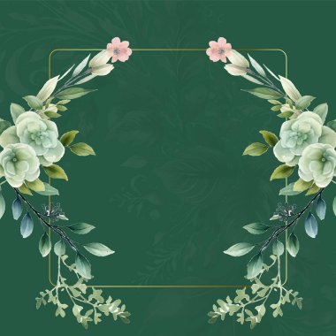 Renkli renkli çiçek vektörü zarif el düğün davetiyesi çiçek tasarımı suluboya