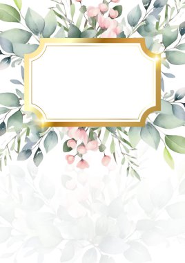 Renkli renkli çiçek vektörü zarif el düğün davetiyesi çiçek tasarımı suluboya