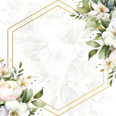 Renkli çiçek vektörü düğün davetiyesi şablonunu suluboya bırakıyor