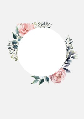 Modern Güzel Çiçek Çelengi düğün davetiyesi şablonu