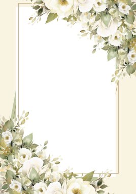 Rengarenk çiçekli güzel ve zarif düğün davetiyesi şablonu