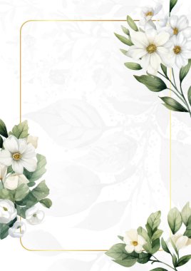 Rengarenk çiçekli güzel ve zarif düğün davetiyesi şablonu