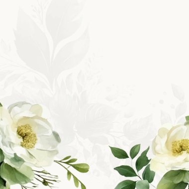 Renkli çiçek vektörü düğün davetiyesi şablonunu suluboya bırakıyor