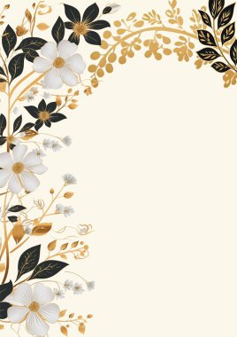 Renkli renkli çiçekli zarif düğün davetiyesi suluboya